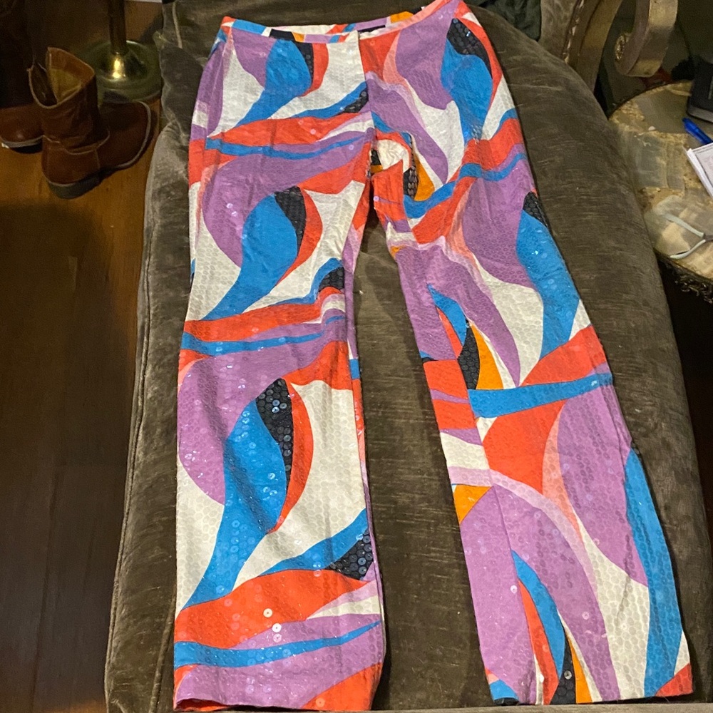 Colorful Abstract Boot Cut Pants